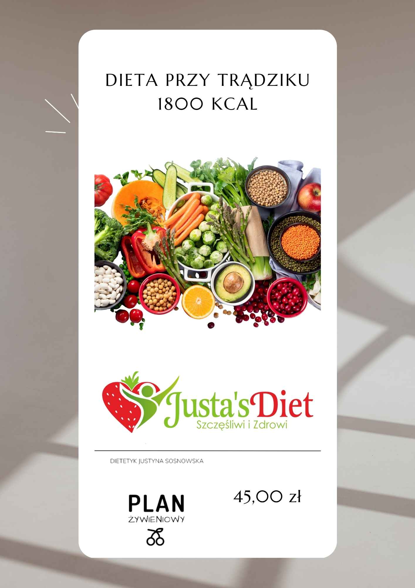 Dieta na trądzik 1800 kcal