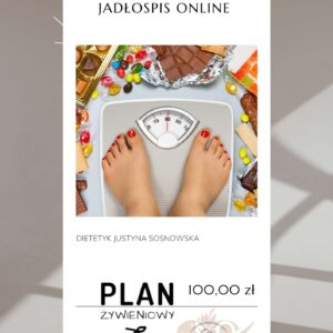 Waga i słodycze na talerzu - jadłospis online